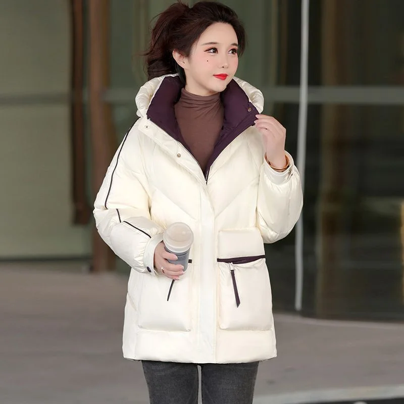 أسفل السترات النسائية سترات قصيرة سترة واقية دافئة القطن معطف مبطّن الإناث الخريف الشتاء 2025 موضة جديدة معطف الكورية المد