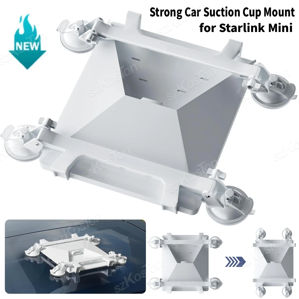 Portable Suction Cup Mount for Starlink Mini Travel Car Window & Sunroof Suction Cup Stand Kit for RV Truck Boats Glass Mounting