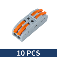 10pcs Quick Connect Terminal Conductor Compact Connectors Lever Wire Nut Wire Connectors for 2 Circuit Inline