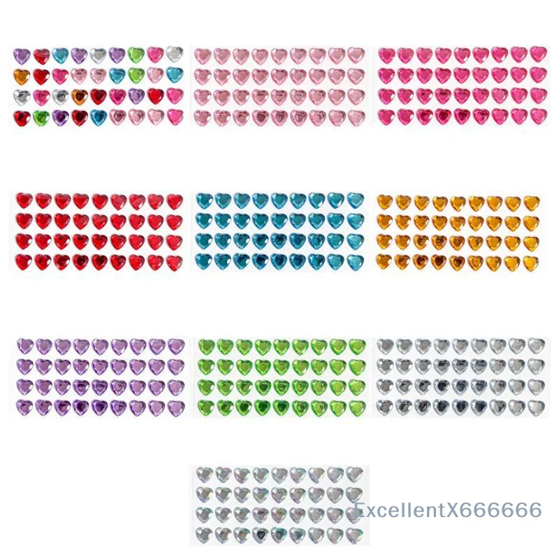 3D Heart Diamond Sticker Crystal Diy Handmade Material Desktop Decoration Phone Case Camera Kawaii Stickers Cup Laptop Decor