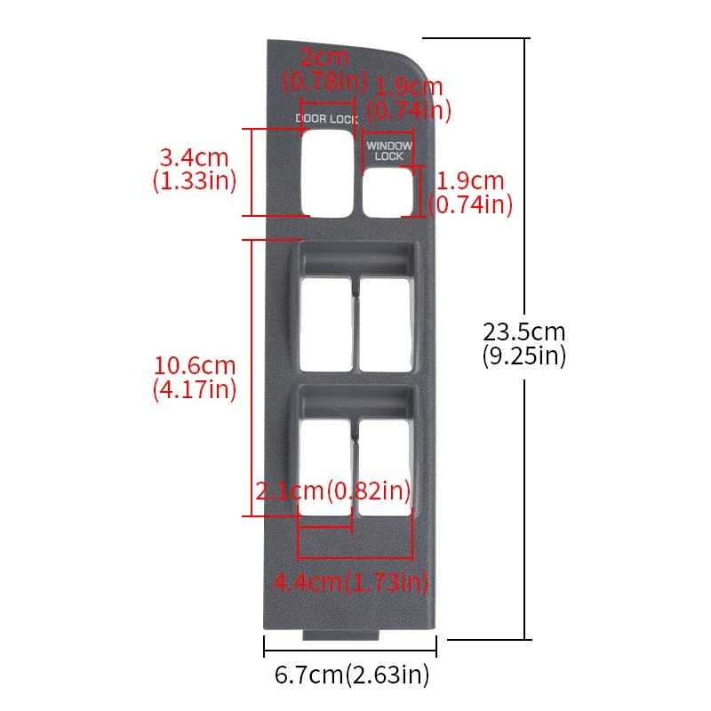 Front Driver Side Window Switch Bezel Trim For Toyota Land Cruiser Fj80 1991 1992 1993 1994 1995 1996 1997 LHD RHD Gray view 2