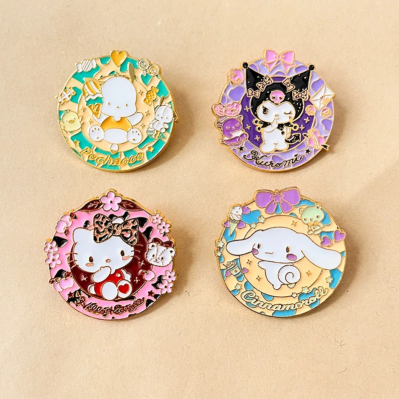 Metal Badge Sense Brooch Cartoon Kulomi Hello Kitty Applicable to Ornament Clothes Bag Accessories