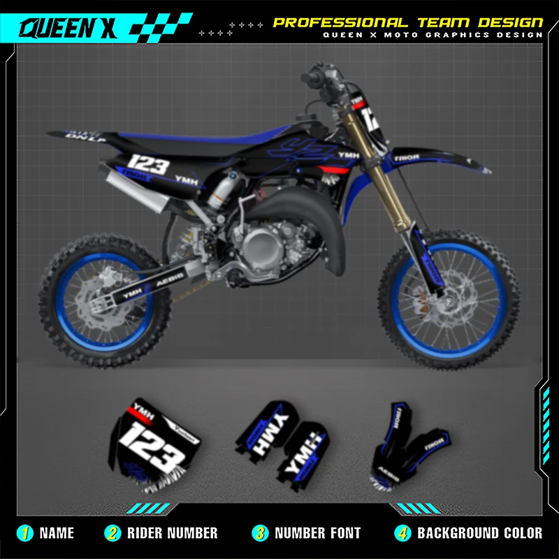 

Queen X MOTOR Cusotm Team Motorcycle Graphics Decal Stickers Kits For YAMAHA 2018 2019 2020 2021 YZ65 005