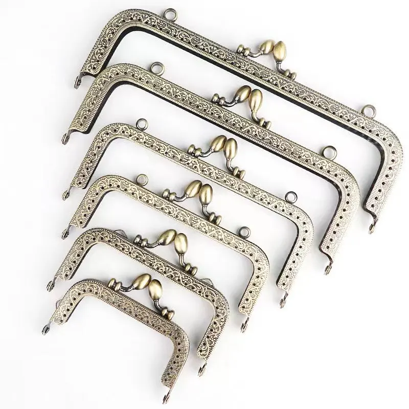 10pcs 8.5-25cm Clutch Purse Frame Handle Coins Bags Part Metal Kiss Clasp Lock  Handbags Accessories