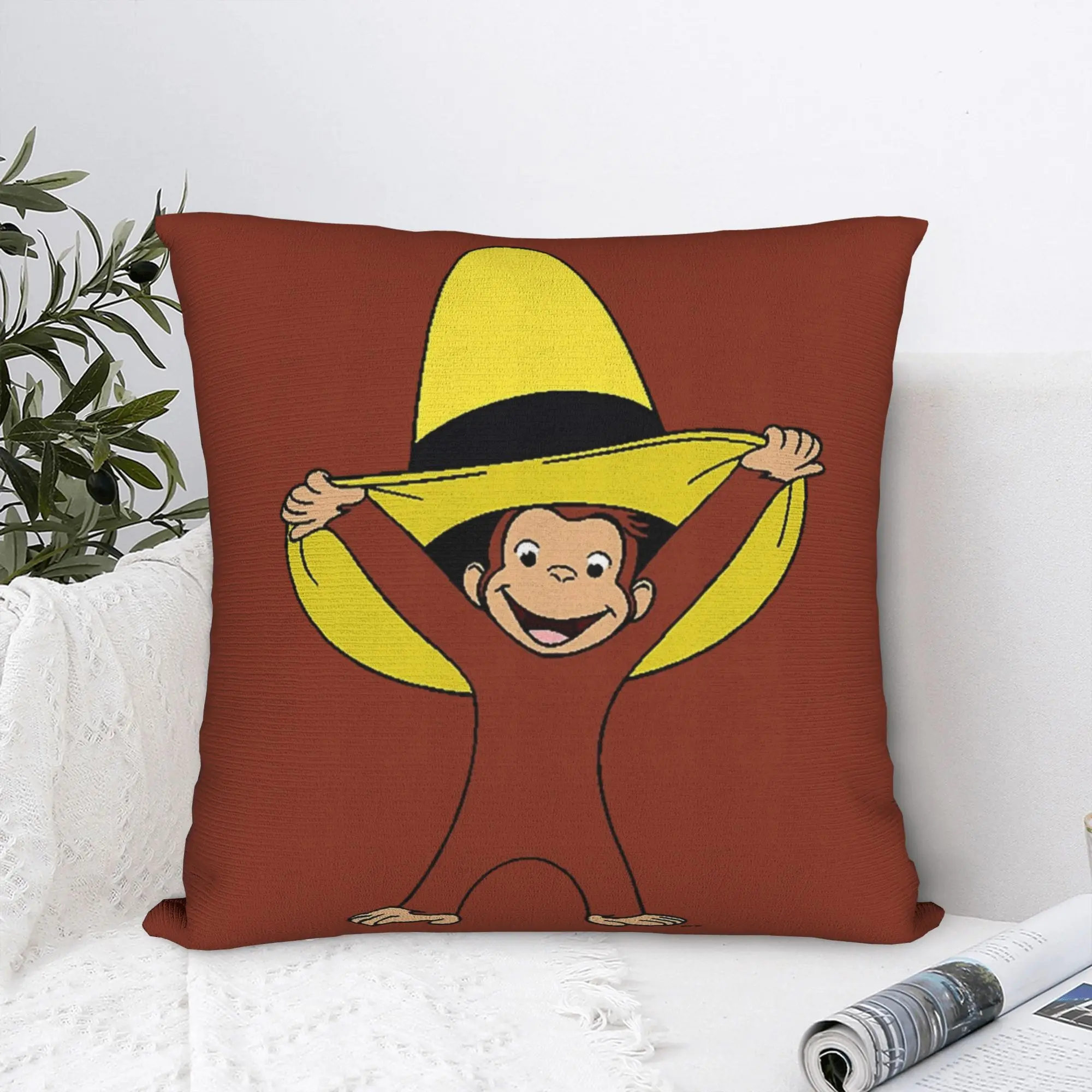 Funky Curious George Pillow Cover  Soft Cushion Cover Fashion Pillow Case For Wedding Party Home Decor