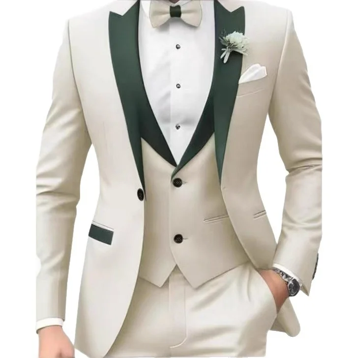 

Мужской костюм-тройка Slim Fit: комплект Westwear с пуговицами, повседневный, для банкетов, весна-осень