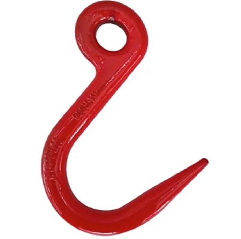 1Ton clevis type eye steel pipe lifting hook rebar sharp pointed mouth hook industrial grade lifting rigging hardware forged