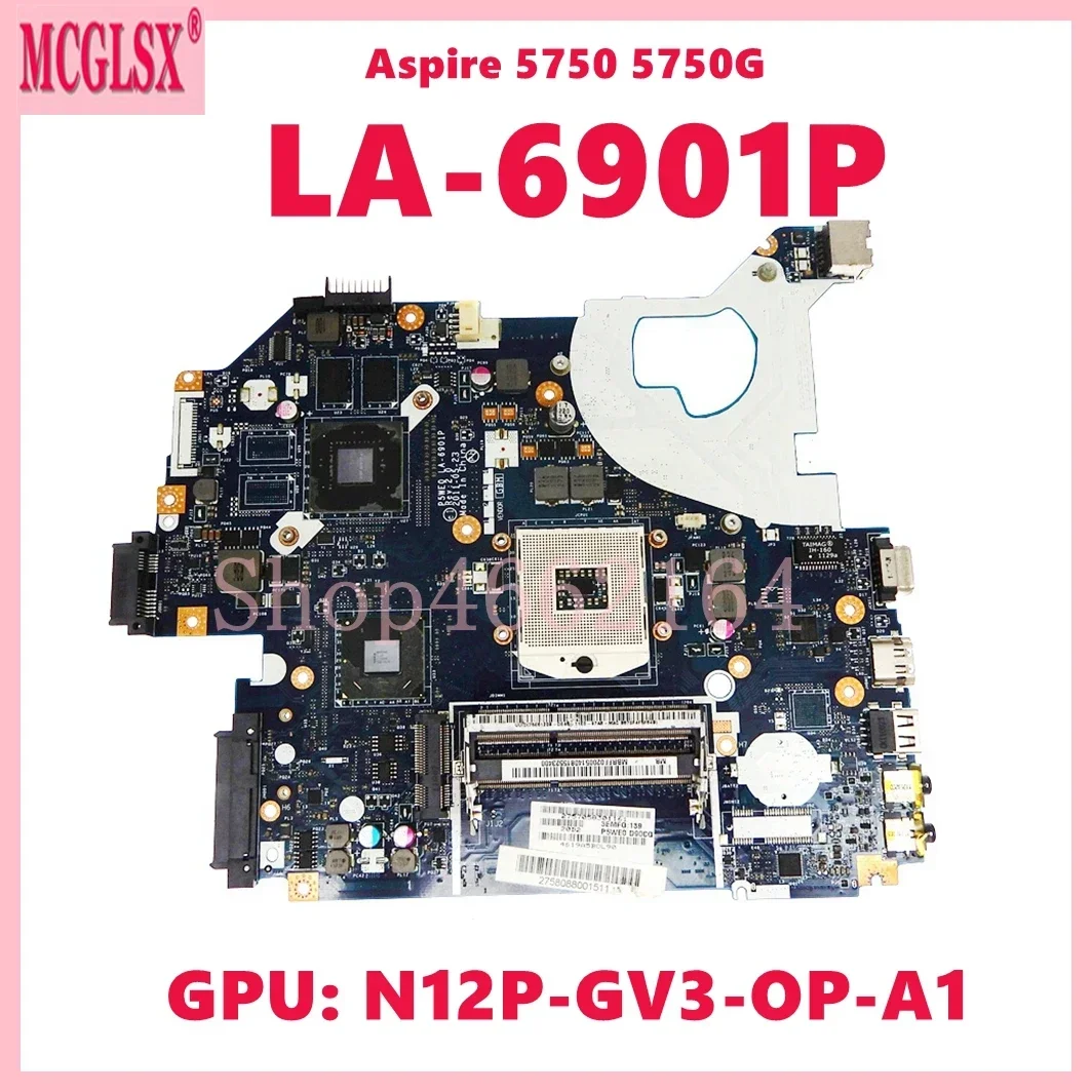 LA-6901P with GT520M-V1G GPU Notebook Mainboard For ACER Aspire  5750 5750G Laptop Motherboard 100%  Tested OK