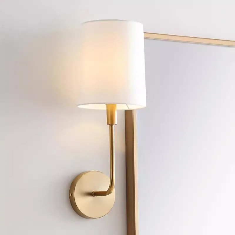 Simple Fabric Wall Lamp Bedroom Bedside Light Modern Living Room Background Balcony Corridor Bathroom Lamp