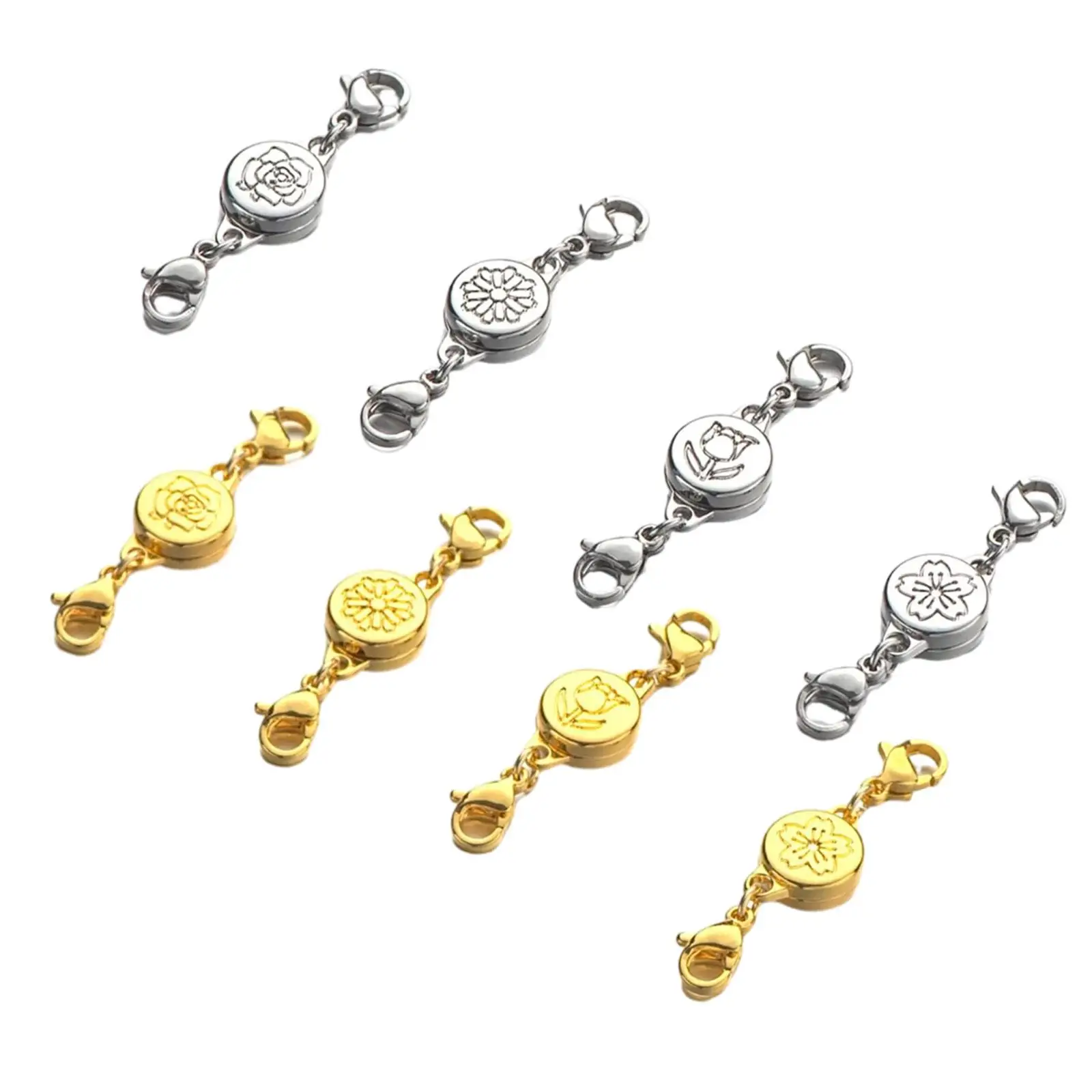 Locking Magnetic Clasp Closures Lobster Clasps Necklaces Connector Alloy Silver Golden Extenders Converters Magnet Jewelry Clasp