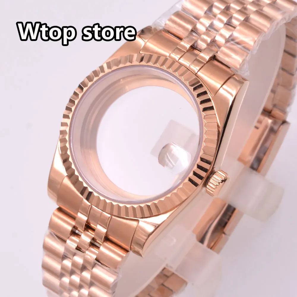 36MM/40MM Watch Case 10ATM Waterproof Fit NH34 NH35 NH36 PT5000 ETA2824 2836 Miyota 8215 Rose gold Sliding buckle Sapphire Glass