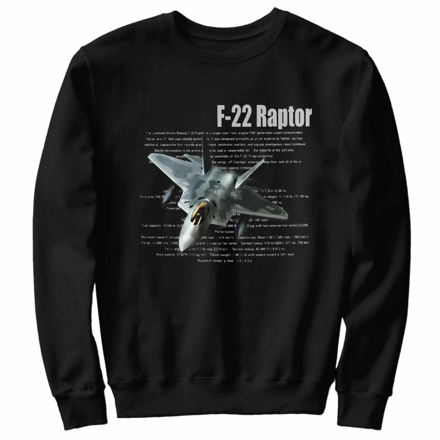 

US Air Force F-22 Raptor Stealth Fighter Sweatshirts New 100% Cotton Comfortable Casual Mens Clothing Fashion Streetwear