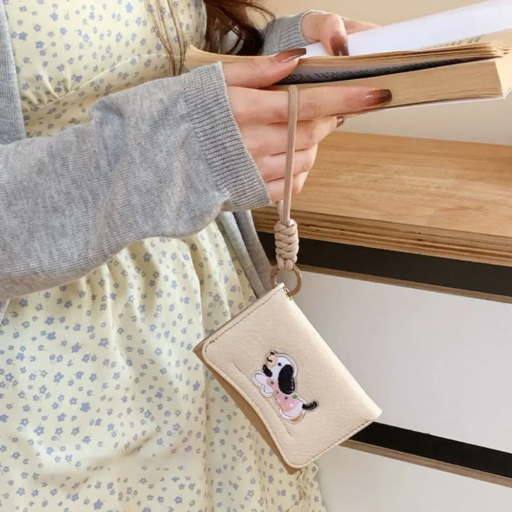 

Cute Anti Loss Hanging Rope Short Wallet Cartoon Sausage Dog Money Bag Card Holder Gift