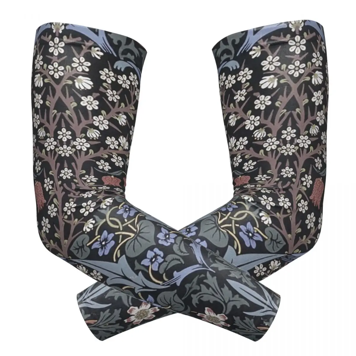 

William Morris - Blackthorn Открытые нарукавники Защитный чехол от солнца и ультрафиолета Летние велосипедные рукава с татуировкой
