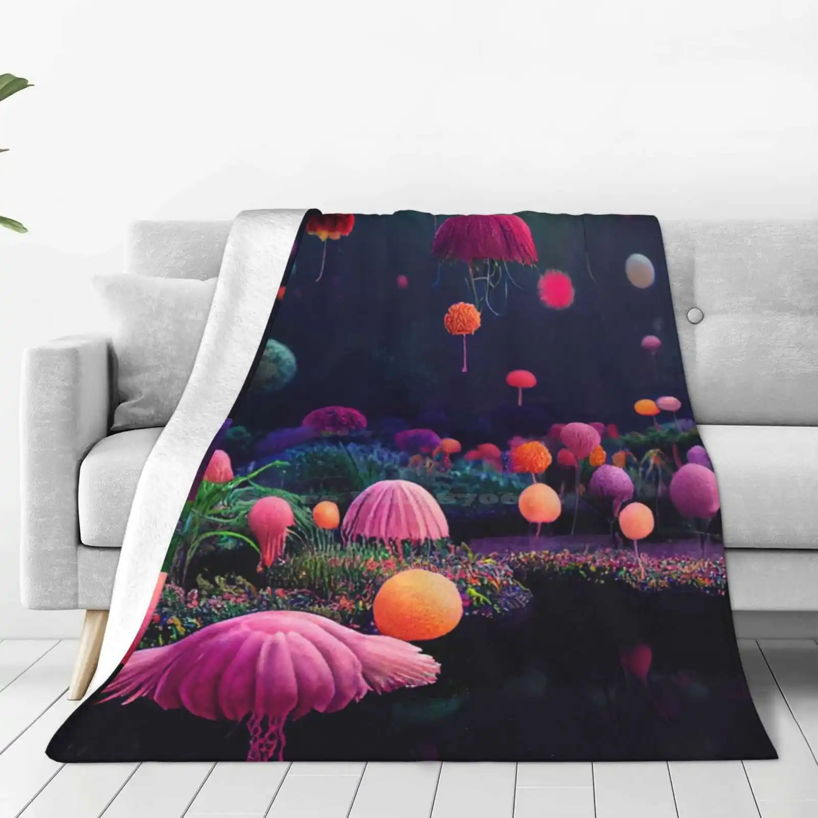 Nature-Fantasy Plantlife And Dreamscape Latest Super Soft Warm Light Thin Blanket Flowery Art Landscape Artscape Flower Bed