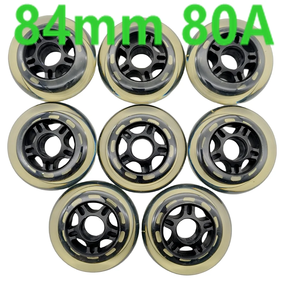 free shipping roller wheel skating wheel 84mm 84x24 mm 80a PU material transparent wheel