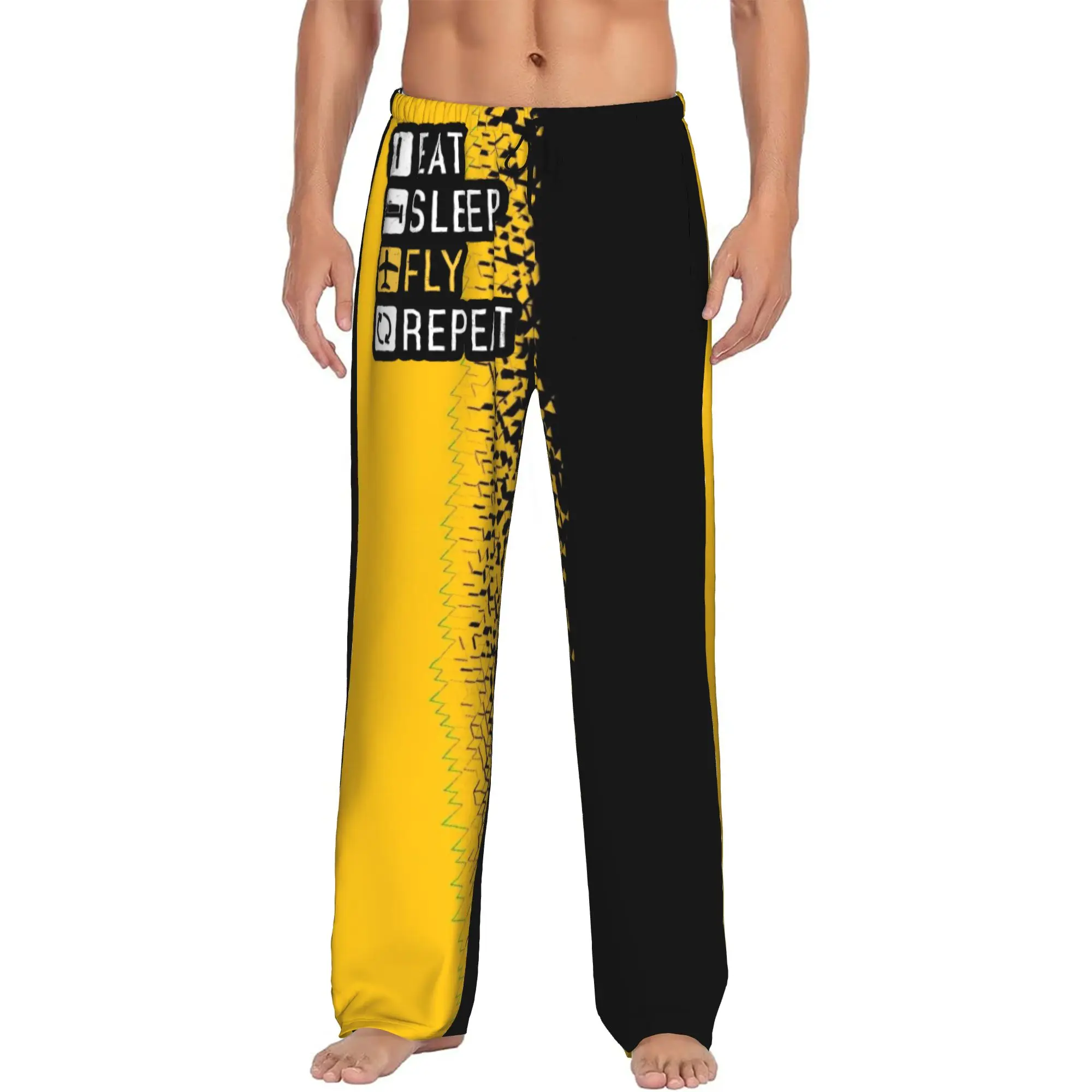 Custom Men Pilot Captain Stripes Pajama Pants Printed  Sleep Sleepwear Bottoms with Pockets