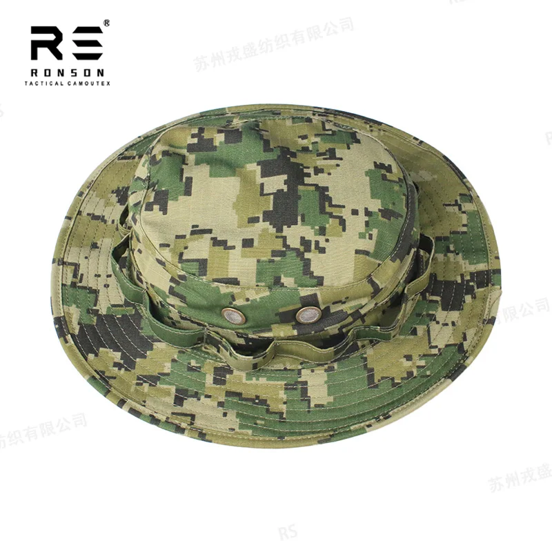 المكسيك US4CES التمويه صيد السمك بوني قبعة N/C 50/50 مزق وقفة النايلون القطن ميل المواصفات النسيج مقاوم للماء NIR الاستخدام المتين التكتيكي #4