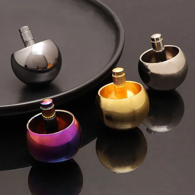 Creative Metal Flip Over Top Stainless Steel Spinning Top Toys Small Mushroom Gyro Decompression Inverted Flip Rotating Sphere