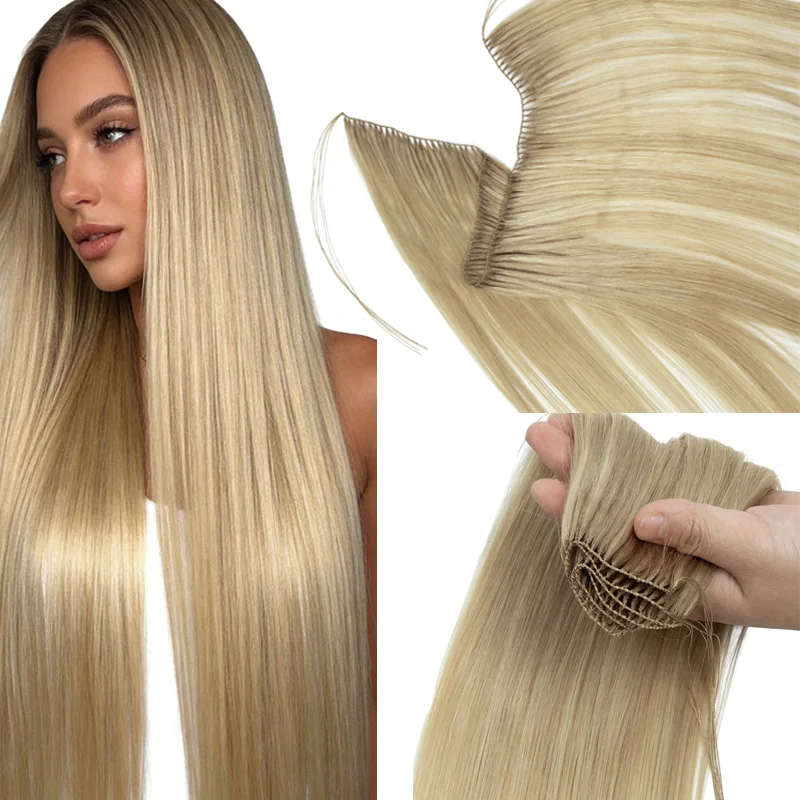 

Lightweight Invisible Micro Ring Feather Hair Extensions 100 Strands 16-22inch Weft Non-Remy Natural Human Hair Daily Use Wear