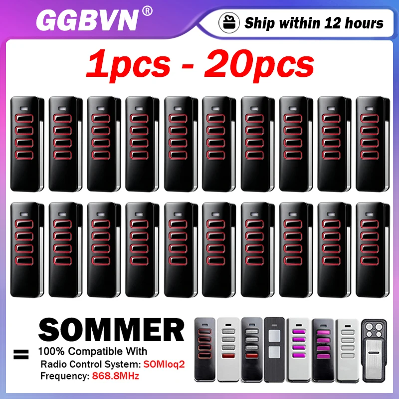 

Work With SOMMER Pearl Slider Vibe Twin Status 868.8MHz Garage / Gate Remote Control 4018V000 4019V000 TX55-868-4 TRX55-868-4