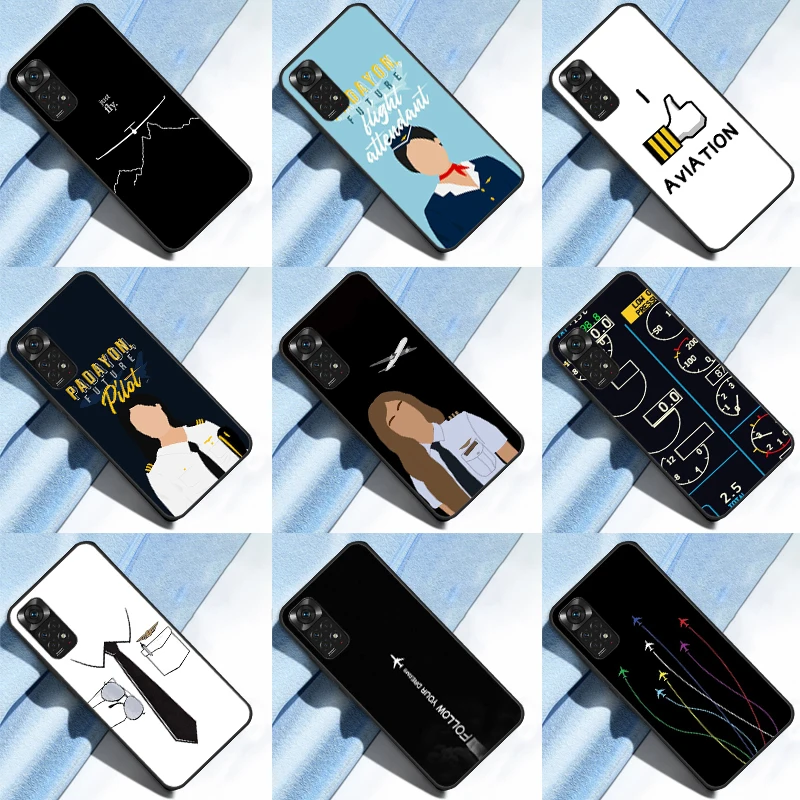 Airplane Pilot Epaulette Case For Xiaomi Redmi Note 12 Pro 8 9 10 11 Pro Note 12S 11S 10S 9S Redmi 12C 9C 10C Cover