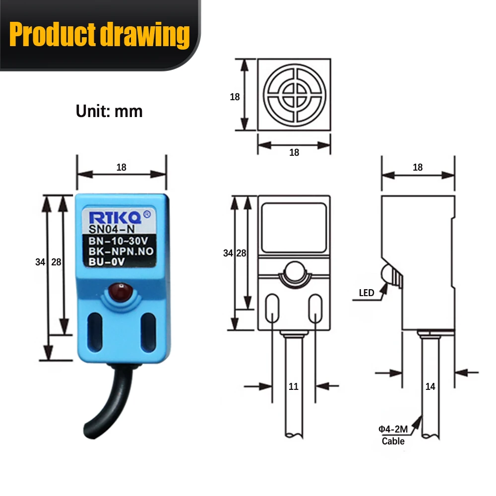 HLTNC Cnc Router Machine square Limit Switch SNO4-sensor Proximity Switch Inductive Sensor Plunger Power Switch 5V12V24V Cnc