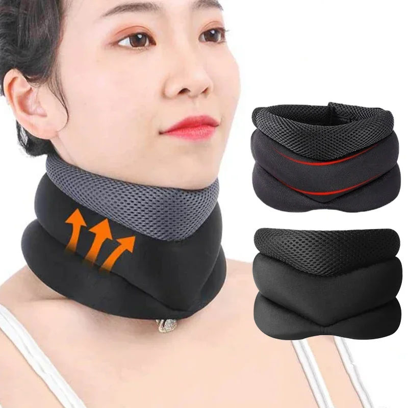

Neck Support Cervical Brace Adjustable Cervical Collar Soft Durable Foam for Relieve Cervical Pain Airplane Travel Nap Health