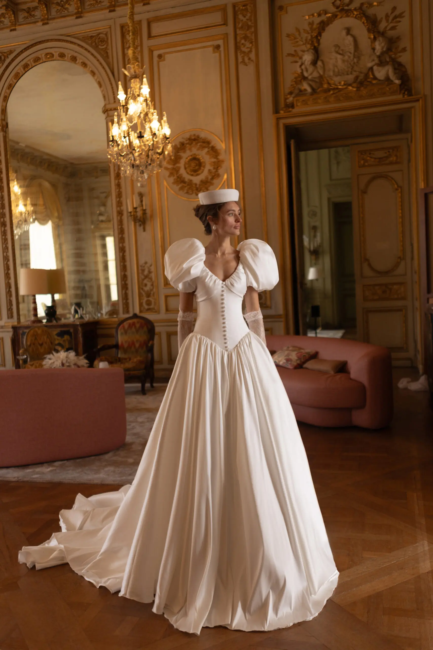 Vestidos Feminino Eelegante Para Casamento White Wedding Dress For Bride A Line Vintage Satin Vestido Noiva Minimalista Modest