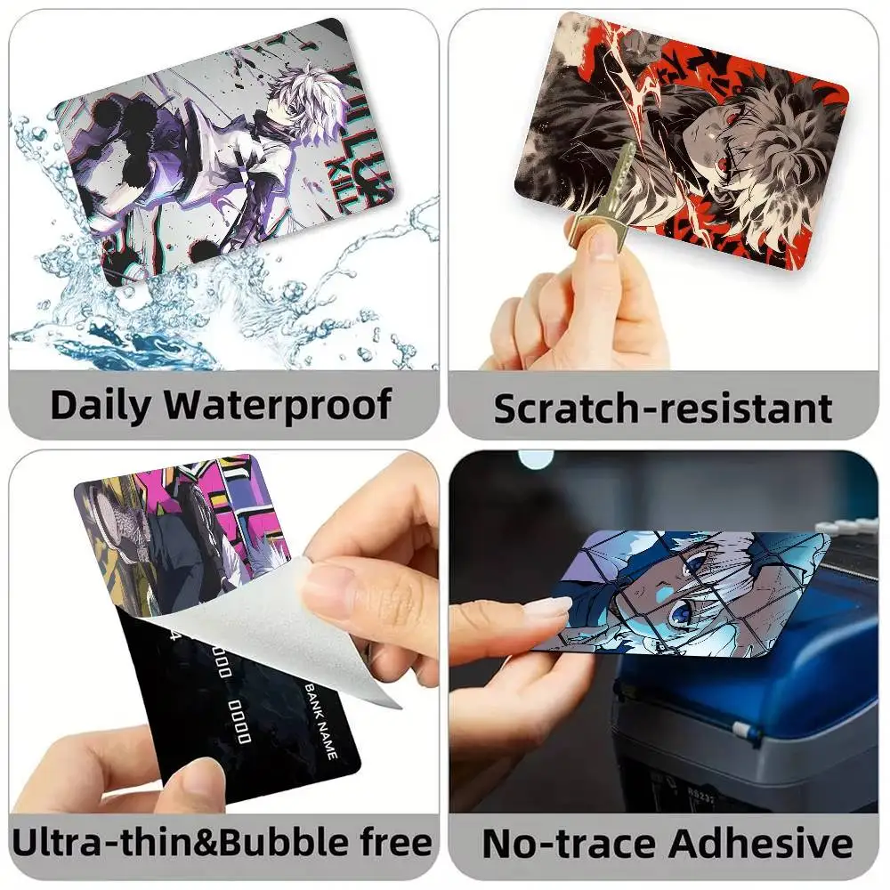 Anime Hunter Hunter K-Killua Zoldyck  Credit Card HD Stickers Game Card Decal Small Chip Waterproof Sticker Gift