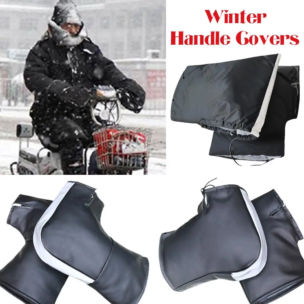 Motorcycle Handlebar Winter Gloves Universal Waterproof Gloves Windshield Leather Bike Handlebar Muffs Motorbike Windproof S9n1