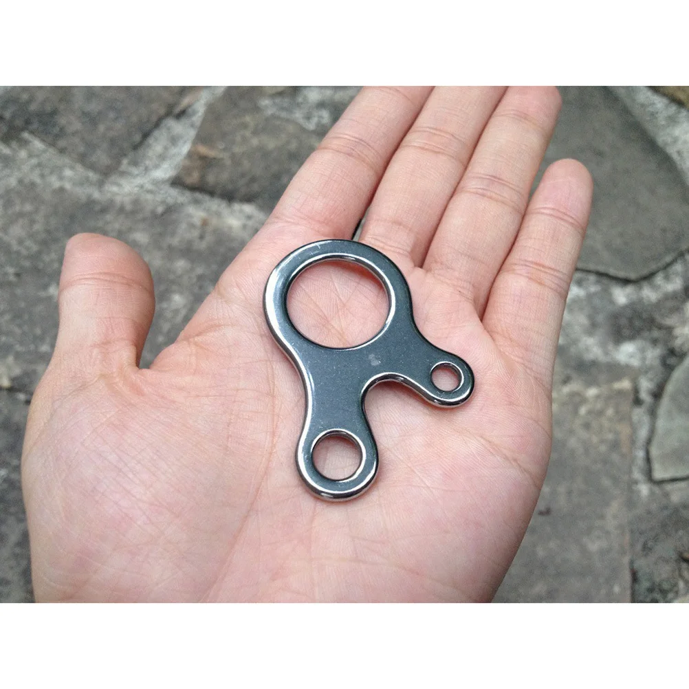 

5Pcs Knotting Buckle Tool Stainless Steel 3 Hole Buckle for Outdoor Survival Camping Hiking Gear Adjustment Silver 6x4cm