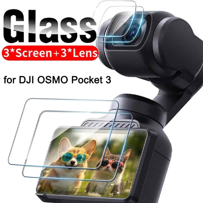 Für DJI OSMO Pocket 3, Displayschutzfolien und Kameraobjektiv, HD-Hartglasfolie, vollständige Abdeckung, Schutzfolie für DJI Osmo Pocket 3