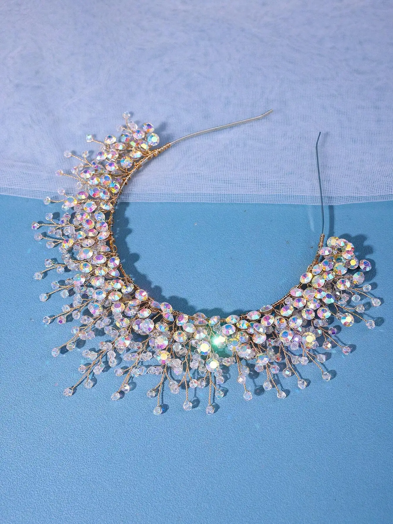 

1pc Crystal Crown Headband For Princess Birthday Party, Dark Formal Attire, Gothic Headpiece For Bride, Festival & Holiday