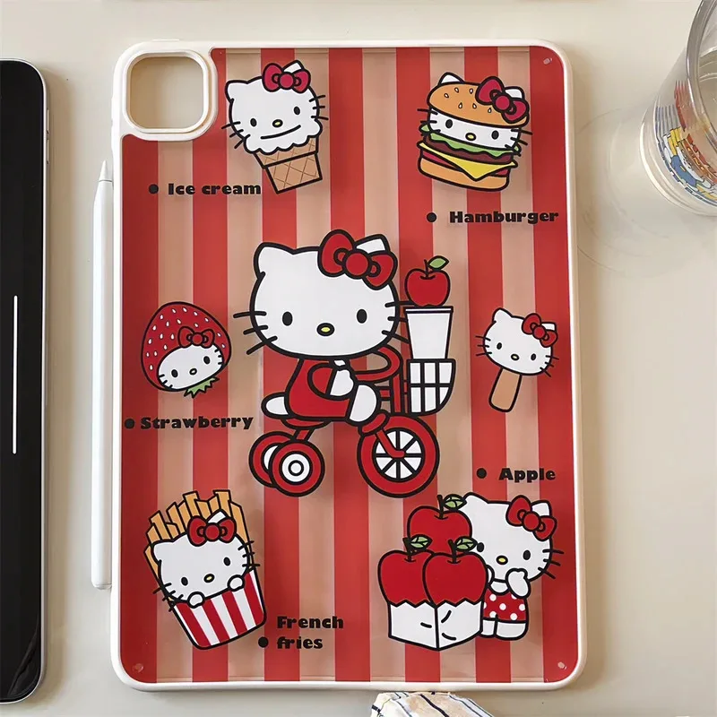 

Для iPad 10,2, 7, 8, 9, акриловый чехол на заднюю панель 10-го поколения, чехол для iPad Pro 11 Air 4 5 10,9, Funda Hello Kitty Sanrio Princess