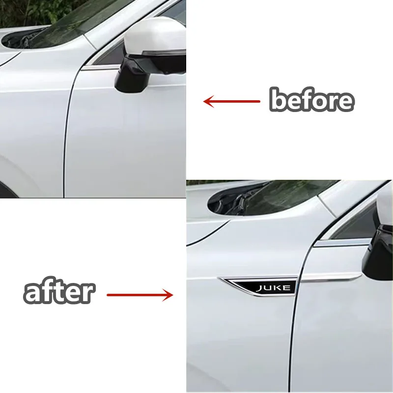 2pcs Car Chrome Modified Car Body Side Doors Blade Car Stickers for JUKE Automobile Decoration Accessories