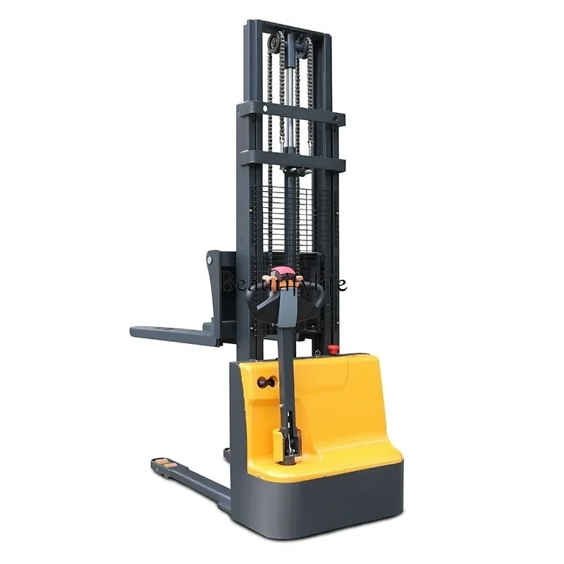 

Lifting Forklift 1.5 Tons Semi-Electric Pallet Jack Hydraulic Lifting Stacking Electric Stacking Height