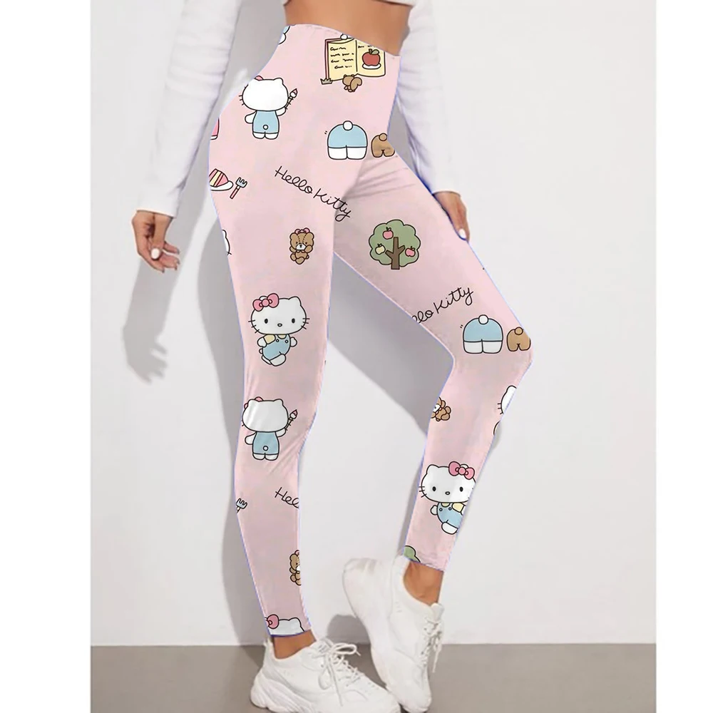 Hello Kitty print Women's pants Sale Fitness Female Leggings Sportswear woman gym Comfortable And Formfitting Yoga Pants