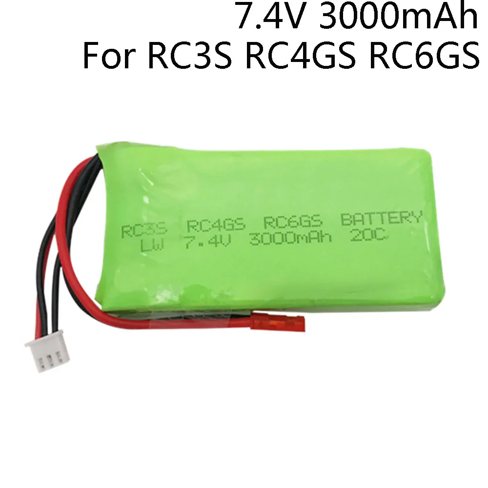 7.4V 3000mah 2S 20C Lipo Battery JST Plug For Radiolink RC3S RC4GS RC6GS Transmitter Li-Polymer 7.4 v 3000mAh lipo Battery 1pcs