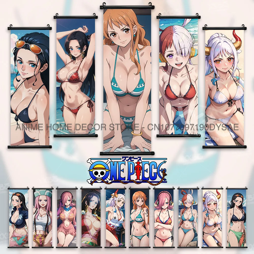 

ONE PIECE Posters Nami Sexy Anime Hanging Paintings Nico Robin Home Decor Uta Wall Artwork Bonney Scrolls Picture Yamato Mural