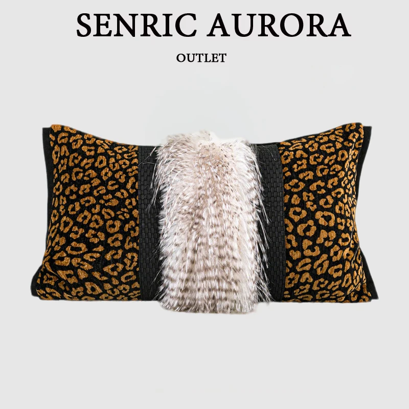 

Дизайнерский роскошный чехол для подушки 30x50 50x50 см с леопардовым принтом, лоскутная меховая поясная наволочка для дома, отеля, кровати, гостиной, дивана