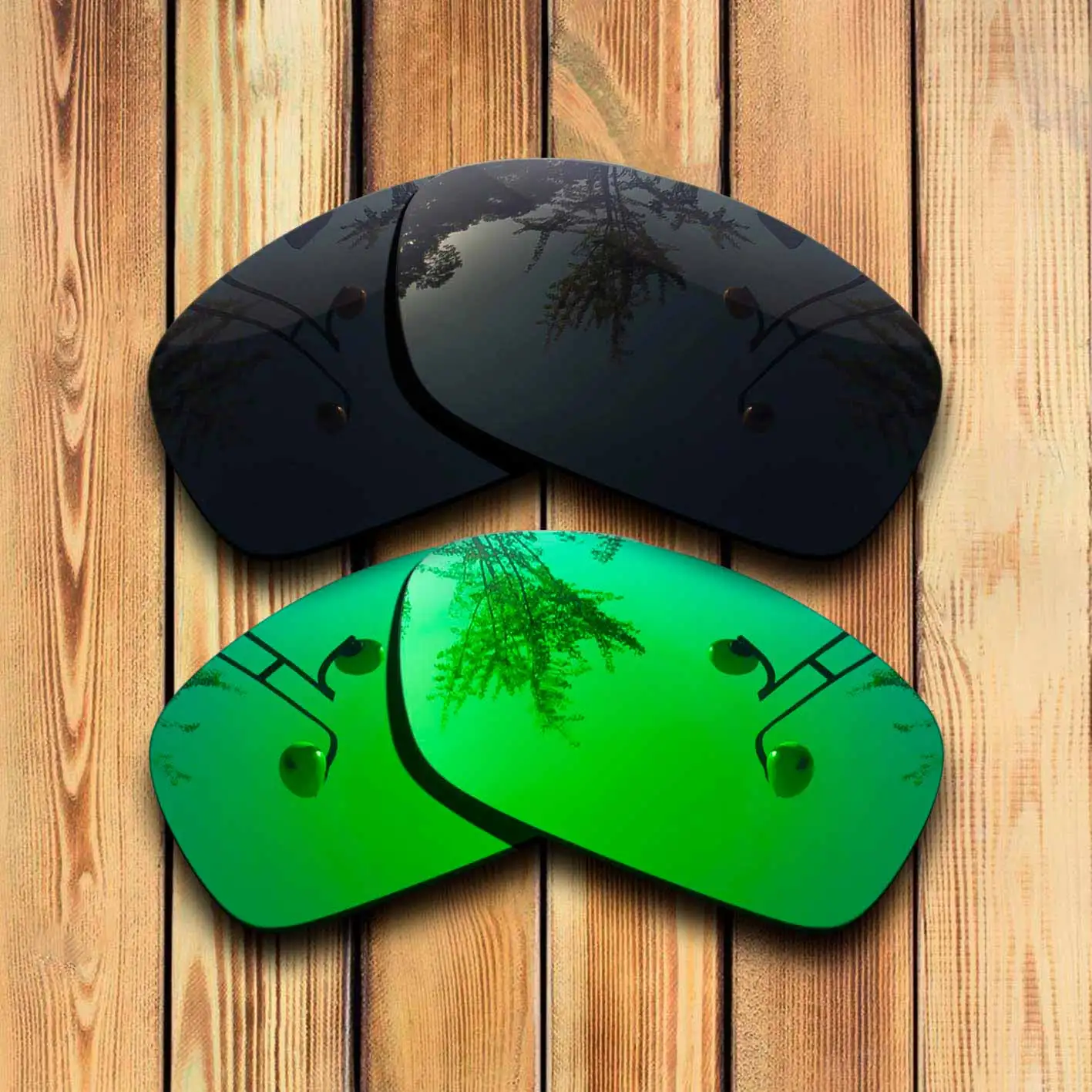 100% Precisely Cut Polarized Replacement Lenses for HIJINX Sunglasses Solid Black& Green Combine Options