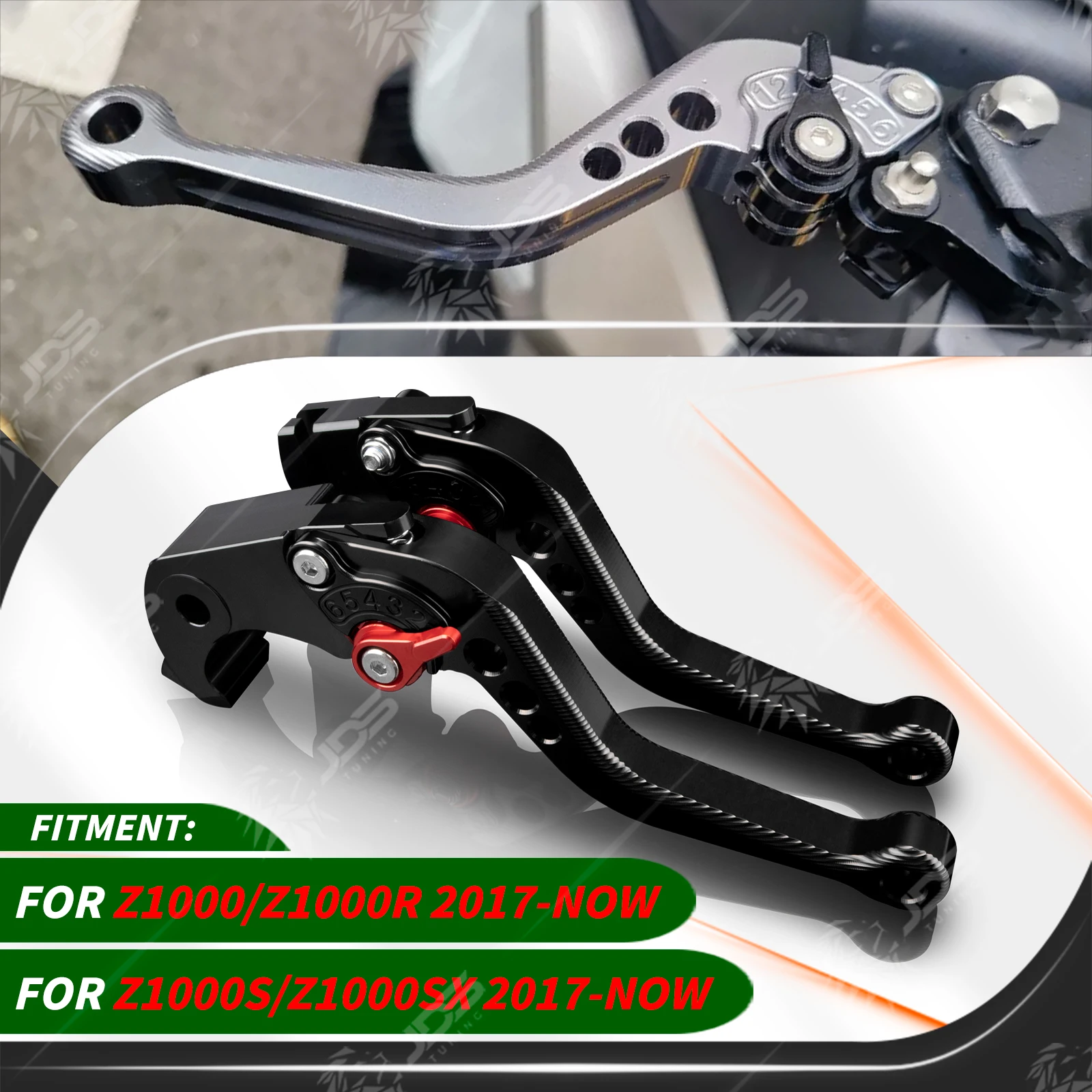 Для Kawasaki Z1000/Z1000R/Z1000S/Z1000SX 2017-наст. время, спортивный комплект коротких тормозных рычагов, регулируемые ручки, трехпальцевые аксессуары.