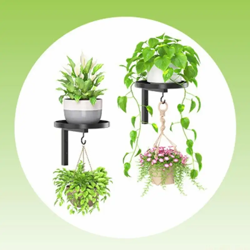 QX2E 2Pack Modern Metal Flower Pot Holder For Window knowledge Or Hallway Space