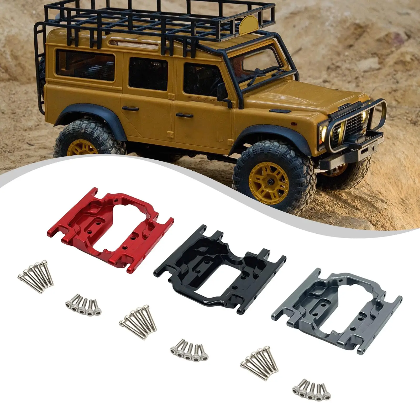 D110 1/24 스케일 RC 크롤러 자동차용 기어박스 베이스 6061 알루미늄 합금