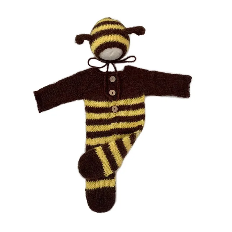 Newborn Photography Props Baby Photoshoot Outfit Baby Annimal Cosplay Knitted Romper Bodysuit Photography Clothing