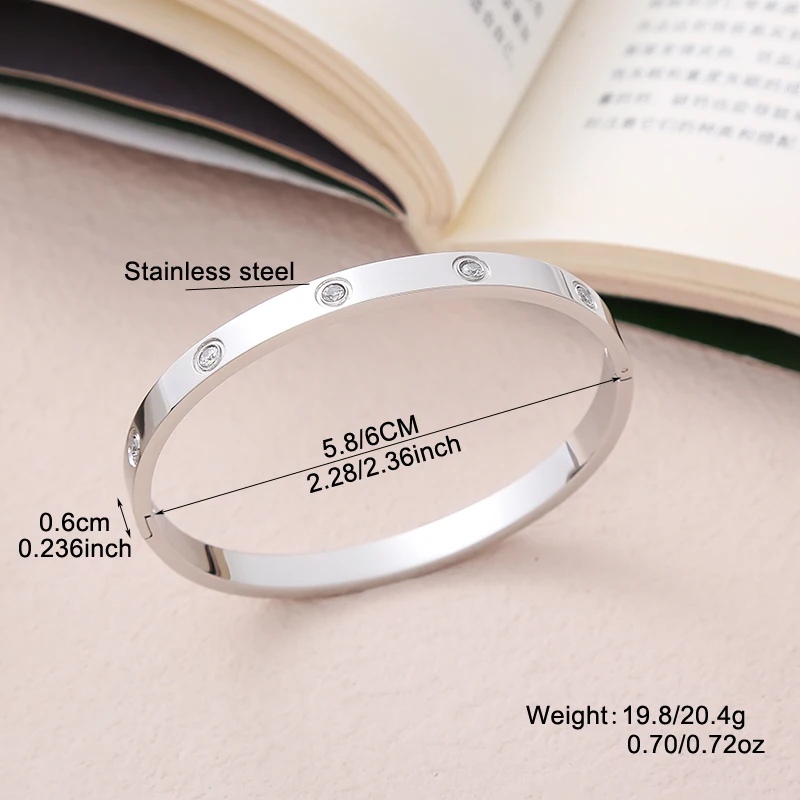 Fashionable Starry Sky with Water Diamond Women's Stainless Steel Bracelet with Smooth Buckle and Ten Diamond Bracelet