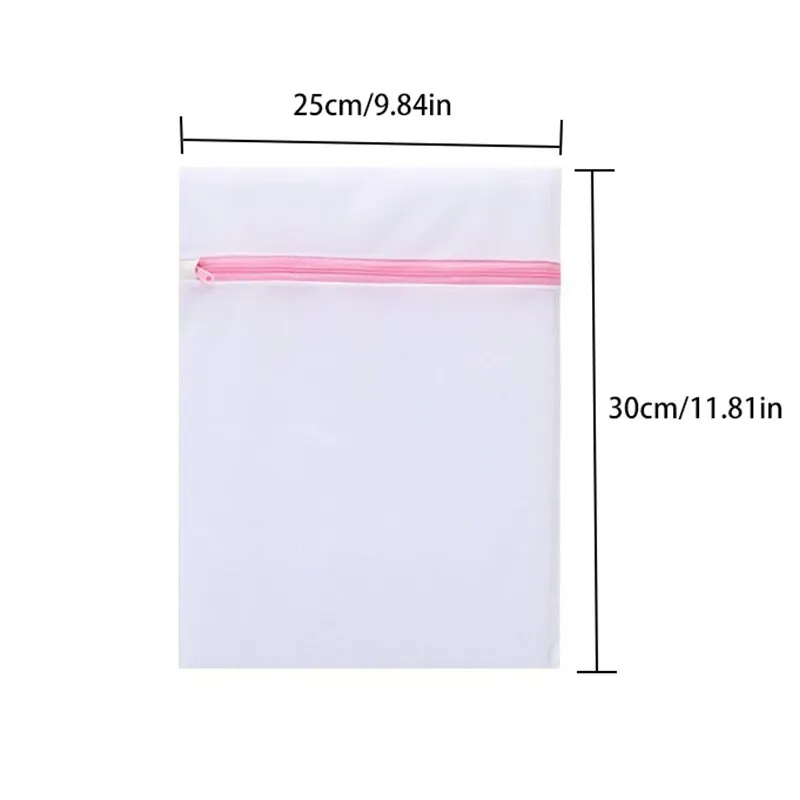 2Pcs/7Pcs 6Size Transparent Zippered Laundry Fine Mesh Pocket Reusable Sturdy for Washing Machine Laundry Protection