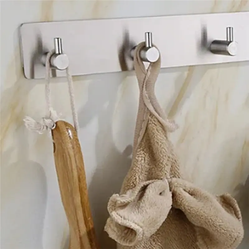 ABLK Ganchos autoadhesivos de acero inoxidable a prueba de herrumbre, gancho adhesivo para puerta de pared, bata, toalla de té, toallero, percha para ropa