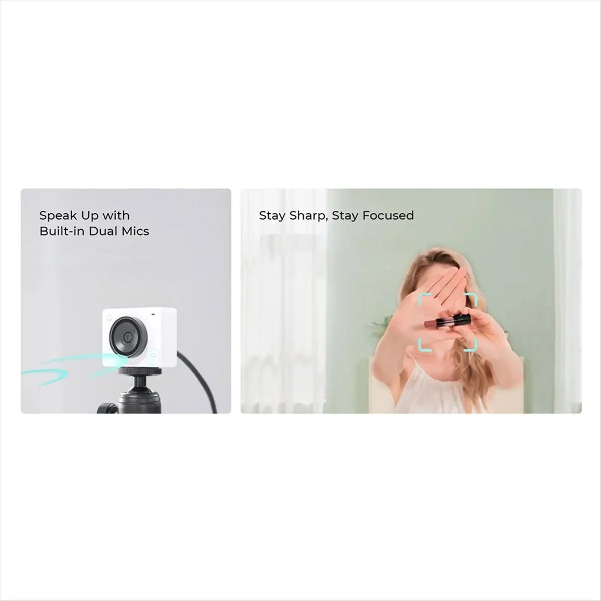 Microfoni omnidirezionali doppi con webcam 4K alimentate da AI stabili con riduzione del rumore e controllo automatico del guadagno Messa a fuoco automatica veloce